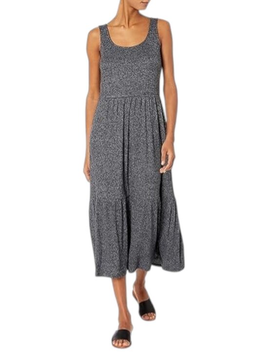 Daily Ritual Dresses & Skirts - Daily Ritual Charcoal Gray Ribbed Knit Midi Dress Size Medium